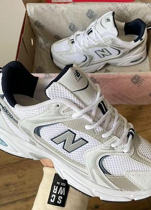 Кроссовки new balance 530 белые с сеткой для женщин повседневные стильные ньюбики 37