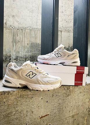 Кроссовки new balance 530 белые замшевые для женщин стильные повседневные 37