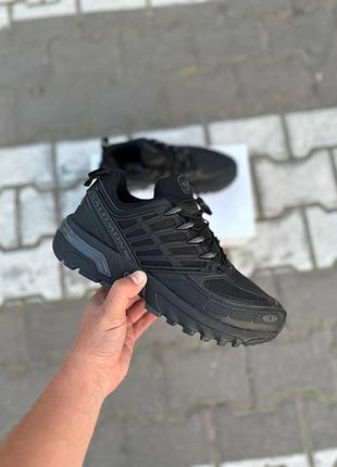 Кроссовки зимние salomon asc pro advanced мужские, теплые черные текстильные кроссы саломон