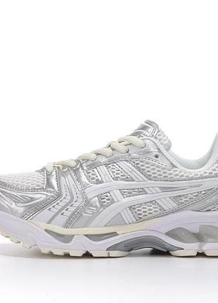 Кроссовки asics gel-kayano 14 серебристо-белые для бега и тренировок 41