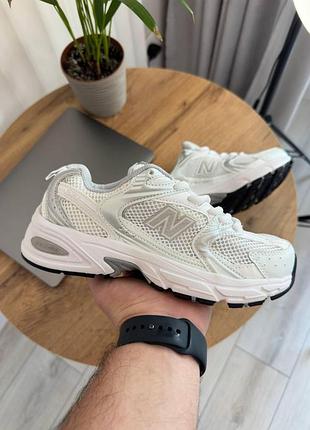 Кроссовки new balance 530 белые с сеткой для женщин стильные ньюбики 530