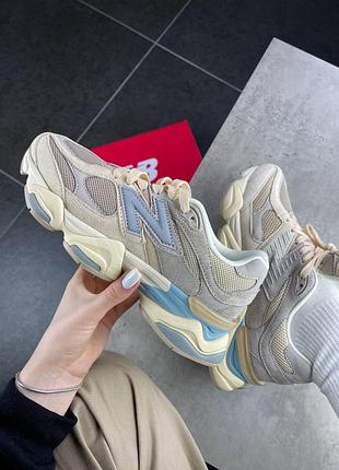 Женские кроссовки new balance 9060 cream pink, удобные спортивные кроссовки с амортизацией и модным дизайном 37