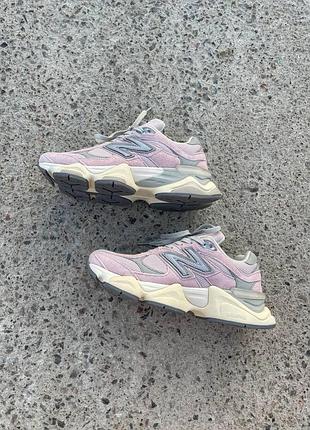 Женские кроссовки new balance 9060 замшевые розового цвета нью беланс 37