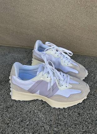 New balance 327 кросівки сірі замшеві для жінок стильні повсякденні