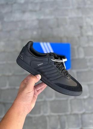 Жіночі кросівки adidas samba для жінок зручні шкіряні чорні кроси адідас самба