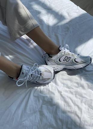 Жіночі кросівки new balance 530 білі зі шкіряним верхом для жінок стильні 43