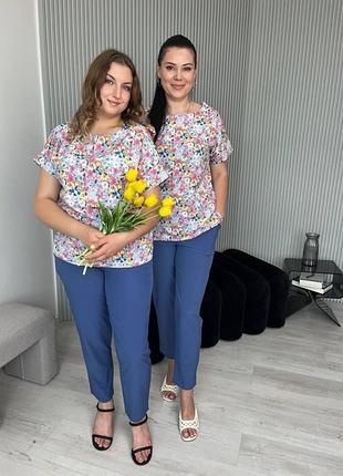 Прогулянковий костюм із софту великі розміри джинс, 60/62