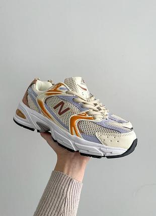 Кроссовки new balance 530 бежевые с сеткой для женщин стильные 530