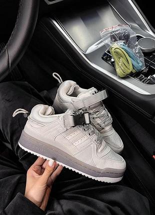 Жіночі кросівки adidas forum low x bad bunny замшеві адідас форум повсякденні кроси