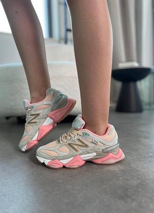 Кроссовки new balance 9060 pink женские, модные розовые спортивные кроссы 40