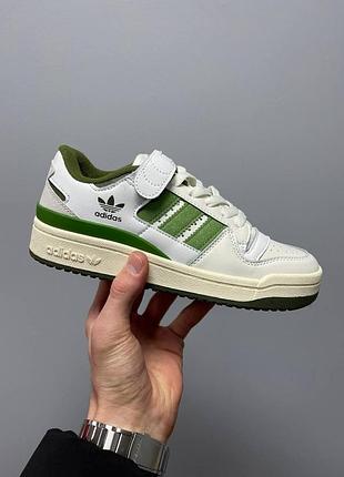 Кроссовки adidas forum low 84 ‘crew green’ белые кожа кеды удобные адики 40