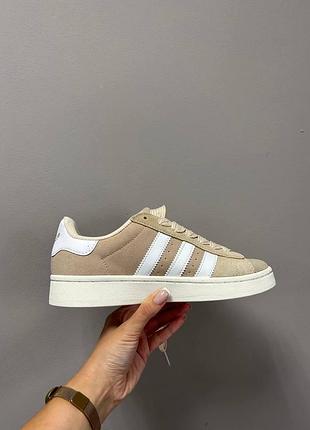 Женские бежевые кроссовки adidas campus beige замшевые адики для женщин 37