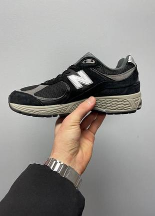 Мужские кроссовки new balance 2002r черные замшевые для мужчин стильные удобные повседневные ньюбики 38