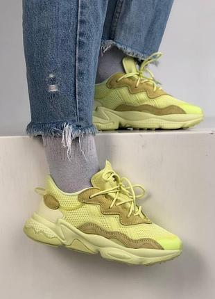 Женские кроссовки adidas ozweego adiprene кроссы адидас для женщин удобные замша/текстиль бежевые 38