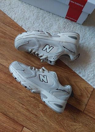 Кроссовки new balance 530 белые замшевые стильные для женщин повседневные 41