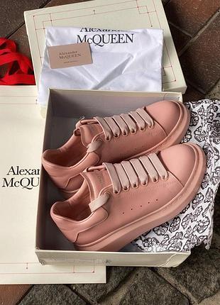 Кроссы alexander mcqueen розовые для женщин макквины удобные кожа 37