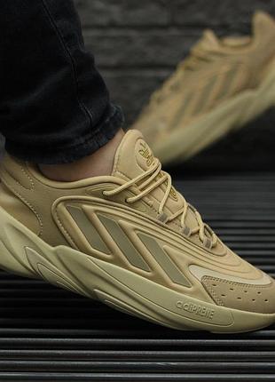 Мужские кроссовки adidas ozelia кроссы адидас для мужчин адики бежевые замша/сетка повседневные удобные стильн 44