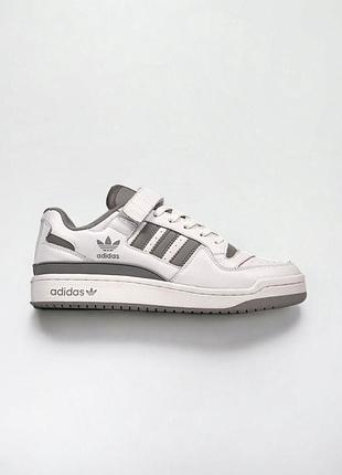 Кроссовки для мужчин adidas forum low белые кожа удобные адики 46