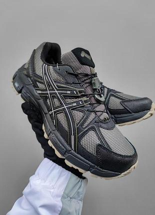Серые мужские кроссовки asics gel-kahana 8 кроссы асикс для мужчин асиксы кахана 8 легкие удобные кожа ткань