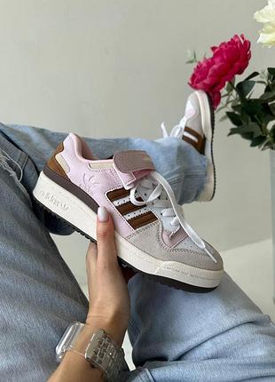 Женские кроссовки adidas forum low розовые кожаные для женщин повседневные модные адики 39