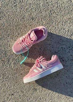 Женские кроссовки adidas campus x bad bunny розовые замшевые адидас кампус бед бани для женщин стильные 38