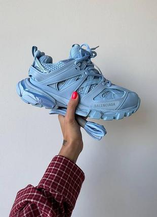 Женские кроссовки balenciaga track 3.0 брендовые качественные голубые баленсиага трек для женщин стильные 40