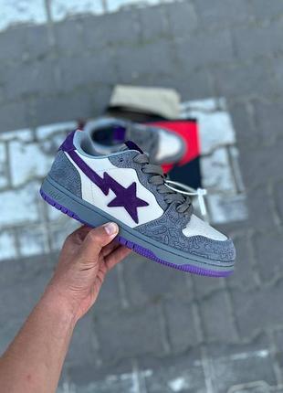 Чоловічі кросівки bape sk8 sta зручні блакитні шкіра кроси для чоловіків 38