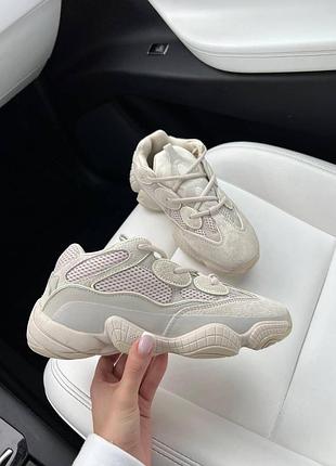Чоловічі кросівки adidas yeezy 500 кроси адідас ізі для чоловіків адіки витончені зручні білі тканинні по 38