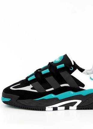 Мужские кроссовки adidas niteball удобные черные кожа/текстиль адики 38