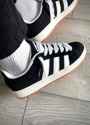 Кросівки жіночі adidas campus 00s чорні замшеві адіки для жінок адидас 41