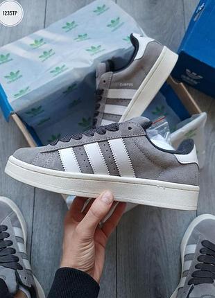 Замшевые женские кроссовки серые adidas campus адики адидас кампус для женщин 45