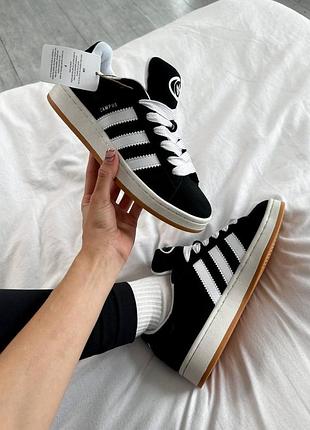 Адіас жіночі чорні замшеві кросівки adidas campus 00s адіки для жінок 37