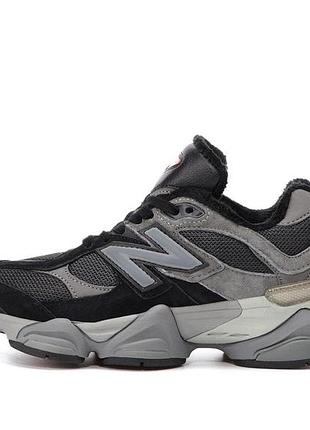 Мужские кроссовки new balance 9060 зимние замша черные для зимы 42