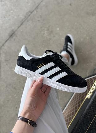 Кроси adidas gazelle для чоловіків замша чорні кеди зручні
