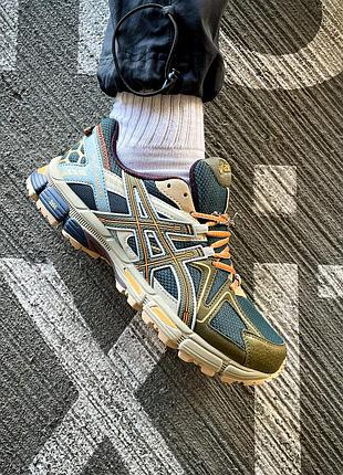 Кроссовки asics gel-kahana 8 серые для мужчин удобные легкие кожа ткань