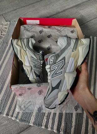Женские кроссовки new balance 9060, белые и серые кроссы с хорошей поддержкой 39