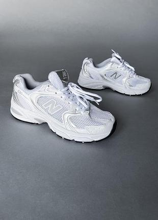 Кроссовки new balance 530 белые кожаные для женщин стильные с логотипом 37