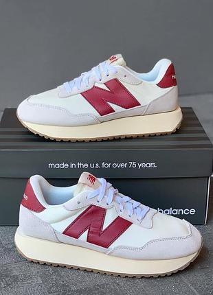 Стильные женские кроссовки new balance 237 красные и серые, универсальная обувь нью беланс 38