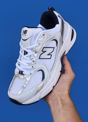 Кроссовки new balance 530 белые с сеткой для женщин стильные повседневные ньюбики