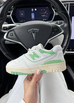 Жіночі шкіряні кросівки new balance 550 white green, висока якість та комфорт