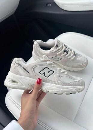 Жіночі кросівки new balance 530 білі з сіткою стильні для жінок