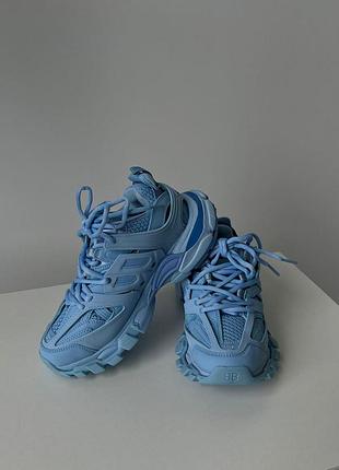 Кросівки balenciaga track 3.0 блакитні брендові стильні для жінок якісні баленсіага трек