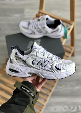 Женские кожаные кроссовки new balance 530 белые с гладким верхом для женщин 37