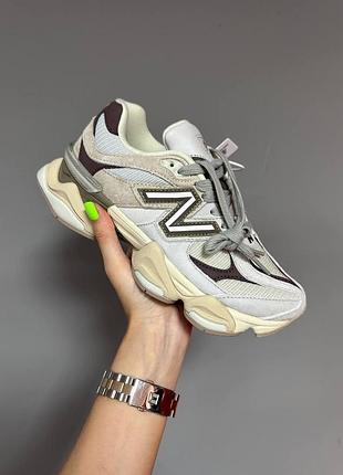 Жіночі кросівки new balance 9060, біло-сірі стильні спортивні кроси нью баланс