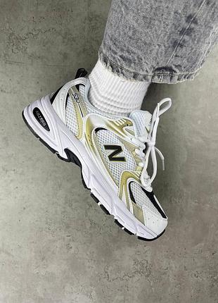 Кроссовки new balance 530 белые кожаные с сеткой для женщин стильные для активного отдыха 38