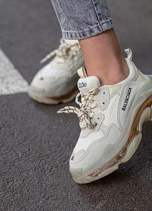 Жіночі кросівки balenciaga triple s sole шкіряні стильні для жінок якісні модні 38
