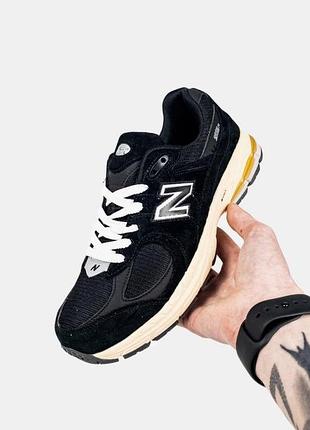 Мужские кроссовки new balance 2002r черные замшевые с превосходной вентиляцией и поддержкой стопы нью баланс 42