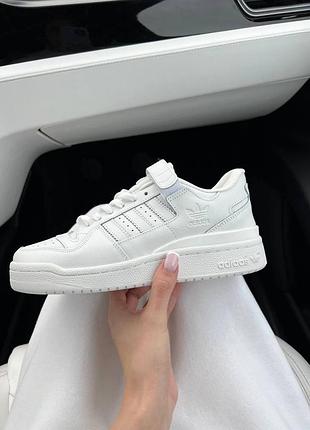 Кроссовки adidas forum белые кожаные адидас форум адики кроссы для женщин повседневные модные
