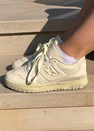 Женские кроссовки new balance 550 белые кожа для женщин стильные повседневные нью беланс ньюбики 37