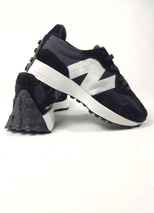 New balance 327 кросівки чорні замшеві для жінок стильні повсякденні
